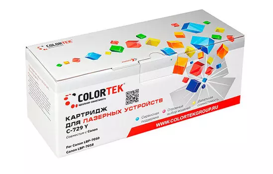 Картридж Colortek Cartridge 729Y для Canon, желтый (СТ-729Y)