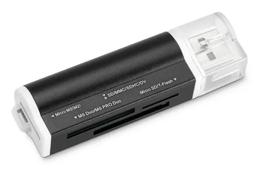Картридер внешний Buro BU-CR-3101, мультиформатный, USB 2.0, черный