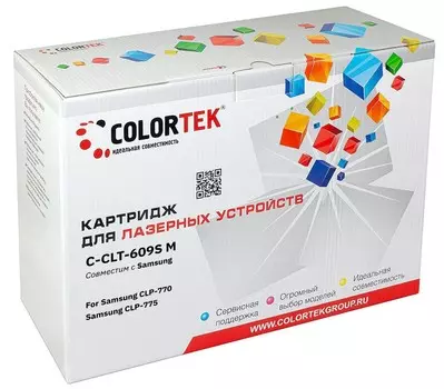 Картридж Colortek CLT-609S для Samsung, пурпурный (СТ-CLT-609S) б/у, ВОССТАНОВЛЕННЫЙ