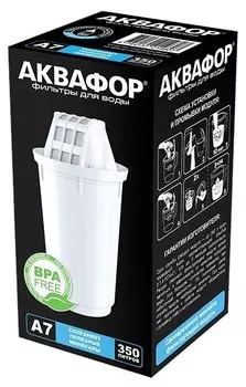 Картридж Аквафор А7 для кувшинов с гнездом посадки 7см, 350 л, 1 шт