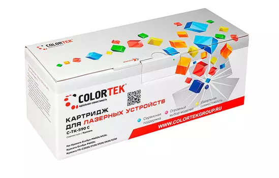 Картридж Colortek TK-590C для Kyocera, голубой (СТ-TK-590C)