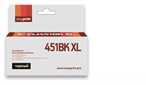 Картридж струйный EasyPrint IC-CLI451BK XL (CLI451BK XL), черный, совместимый, для Canon PIXMA iP7240/MG5440/6340