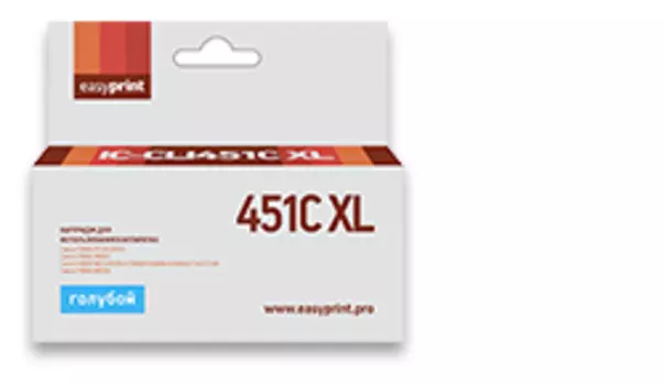 Картридж EasyPrint IC-CLI451C XL (CLI451C XL) для Canon PIXMA iP7240/MG5440/6340, голубой, с чипом