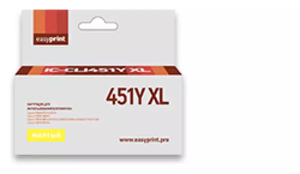 Картридж струйный EasyPrint IC-CLI451Y XL (CLI451Y XL), желтый, совместимый, для Canon PIXMA iP7240/MG5440/6340