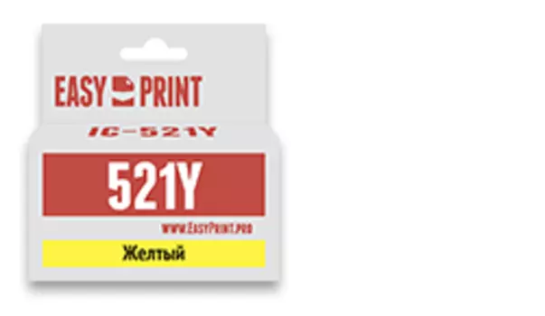 Картридж струйный EasyPrint IC-CLI521Y, совместимый, для Canon PIXMA iP4700/MP540/620/980/MX860