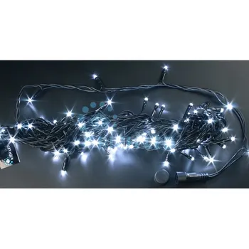 Гирлянда светодиодная белая с мерцанием 24B, LED, провод черно-зеленый, IP54 Rich LED RL-S100FF-24V-BG/W