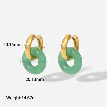 INS Новые модные ретро серьги из натурального камня Серьги Серьги 18K титановое покрытие стальные серьги женские