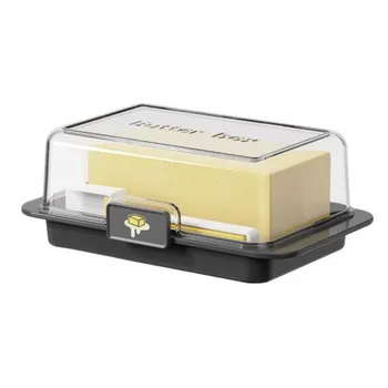 Butter Keeper Box, миска для резки масла с герметичной крышкой, коробка для хранения масла чёрный