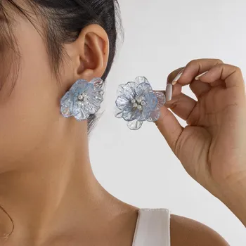 Серьги Fresh Fantasy Scallop Flower с инкрустированным жемчугом оранжевый