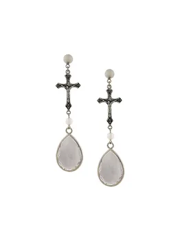 Серьги-подвески с крестами Givenchy, металлик