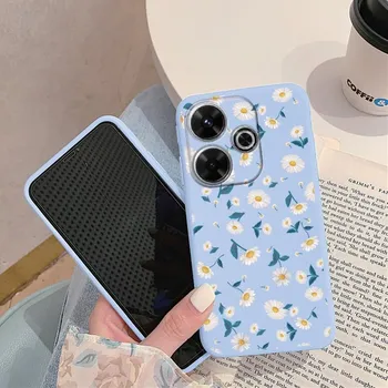 Милый мягкий силиконовый чехол с изображением цветочной девушки для Xiaomi Redmi Note 13 Pro 13C Samsung A35 A55 M35 M34 iPhone Huawei Honor 200 Camera Защитный противоударный чехол Samsung Galaxy S20 синий