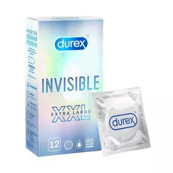 Durex Invisible XXL Презервативы ультратонкие увеличенного размера 12 шт