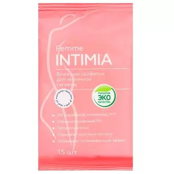 Femme Intimia Салфетки влажные для интимной гигиены 15 шт