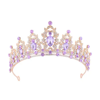 Свадебная Корона из сплава со стразами, высокая корона, свадебное платье, аксессуары для волос, повязка на голову для банкета на день рождения