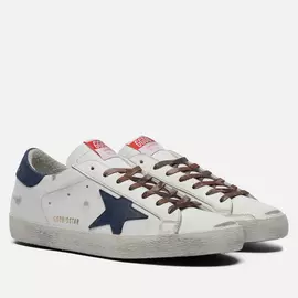 Мужские кроссовки Golden Goose Superstar Leather/Nabuk Star, цвет белый, размер 44 EU
