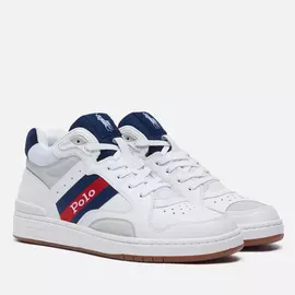 Мужские кроссовки Polo Ralph Lauren Polo Court Mid Leather, цвет белый, размер 41 EU