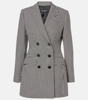 Блейзер из смесовой шерсти с узором «гусиная лапка» Dolce&Gabbana, цвет quadri-check-tartan