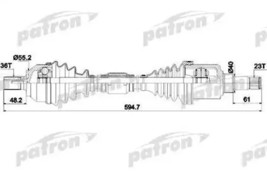 ПОЛУОСЬ ПЕРЕДНЯЯ ЛЕВАЯ 36X619X56X23 FORD C-MAX 04-07, FOCUS LL 06-