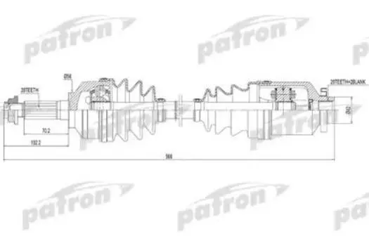 ПОЛУОСЬ ПРАВАЯ 28X567X56 KIA SORENTO [FY] [F1] [BL] 02-