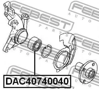 ПОДШИПНИК СТУПИЦЫ КОЛЕСА ПЕР (40X74X40) (MAZDA 323 BJ 1998-2004)
