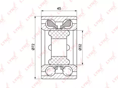 ПОДШИПНИК СТУПИЦЫ КОЛЕСА ПЕР (45X32X72) TOYOTA ALTEZZA 2.0-3.0 99-05 / MARK 2/CHASER/CRESTA(90-110)