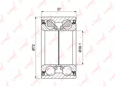 ПОДШИПНИК СТУПИЦЫ ПЕРЕДНИЙ (37X38X72) HYUNDAI SOLARIS 1.4-1.6 10 / I20 1.0-1.4D 14, KIA RIO III 1.1D-1.6 11