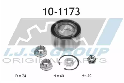 к-кт подшипника ступ. пер!\ Audi A3, Skoda Octavia 96>, VW Golf/Bora 98> 10-1173 IJS