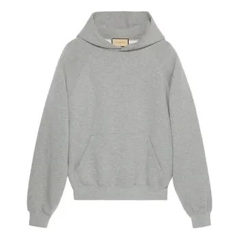 Толстовка cotton hooded sweatshirt with print 'grey' Gucci, серый