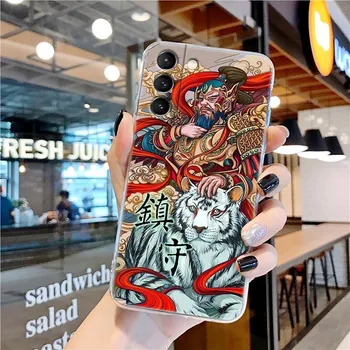 Рисунок дракона тигра птицы аниме прозрачный чехол для Samsung Galaxy S21 S20 FE S22 Ultra S10e S10 S9 Plus 5G мягкий чехол для телефона Coque Samsung S9