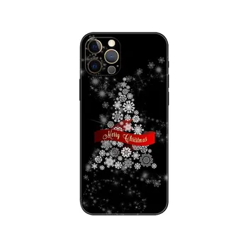 Черный чехол из ТПУ для iPhone 5 5s se 2020 6 6s 7 8 plus x 10 XR XS 11 12 13 mini pro MAX задняя крышка рождественский подарок Санта iphone X