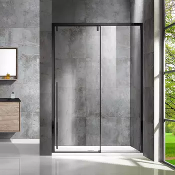 Душевая дверь Vincea Lugano VDS-1L120CLB-1, черный, стекло прозрачное