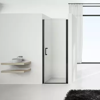 Душевая дверь Vincea Orta VPP-1O900CLB черный, стекло прозрачное