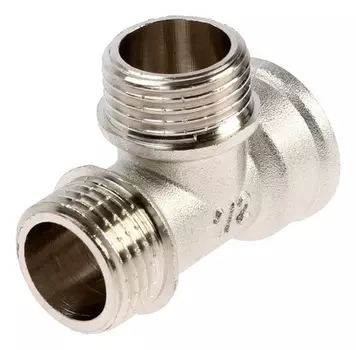 Тройник Aqualink, 1/2", внутренняя/наружная/наружная резьба, никелированная латунь