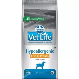 Vet Life Dog Hypoallergenic корм для собак при пищевой аллергии (Рыба и картофель, 12 кг.)