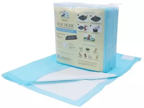 VitaVet Care пеленки впитывающие с фиксирующими полосками (60 х 60 см., 12 шт.)