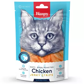 Wanpy Cat Лакомство для кошек "Мягкая вяленая соломка" (Курица, 80 г.)