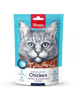 Wanpy Cat Лакомство для кошек "Суши" (Курица и треска, 80 г.)