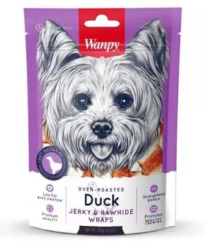 Wanpy Dog кости из сыромятной кожи с утиным мясом (100 г.) (Утка, 100 г.)