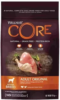 Wellness Core корм для взрослых собак средних пород (Курица и индейка, 10 кг.)