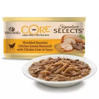 Wellness Core Signature Selects консервы для кошек (фарш в соусе) (Курица и печень, 79 гр.)
