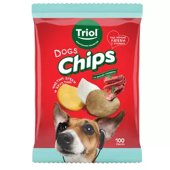 Triol Fun Food лакомство для собак Чипсы (Говядина, 100 г.)
