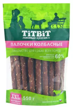 TiTBiT палочки колбасные для собак (Говядина, 550 г.)