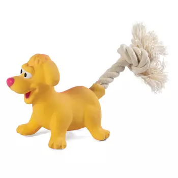 Triol Mini Dogs игрушка для собак мелких пород из латекса Собачка с веревкой (18 см.)
