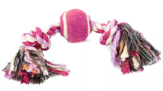 Triol Mini Dogs игрушка для собак мелких пород Веревка, 2 узла и мяч (20 см.)