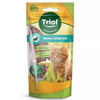 Triol лакомство для кошек Мини-сердечки (Кролик, 40 г.)