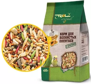 Triol Original корм с фруктами для волнистых попугаев (Фрукты, 450 г.)