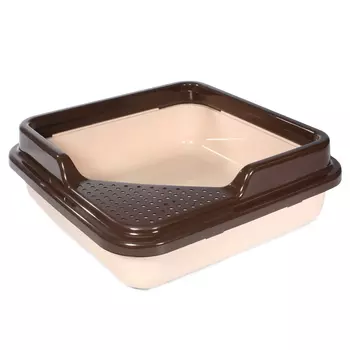 Triol P755 туалет для кошек квадратный с бортом (43,5 х 43,5 х 14,5 см.Капучино)
