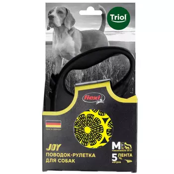 Triol поводок-рулетка Flexi Joy Lemon 5 м (лента) (M)