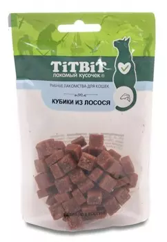 TiTBiT кубики из лосося лакомство для кошек (Лосось, 60 г.)