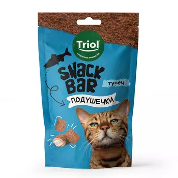 Triol Snack Bar лакомство для кошек Мини-подушечки с начинкой (Тунец, 30 г.)